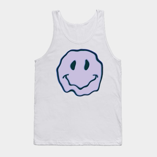 Blue melting smiley face Tank Top by Nikamii